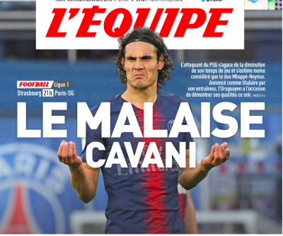 “Malessere Cavani”: L’Equipe e i tormenti di Edinson col Psg