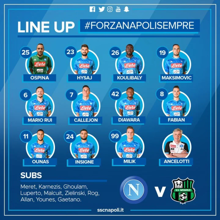 Napoli-Sassuolo