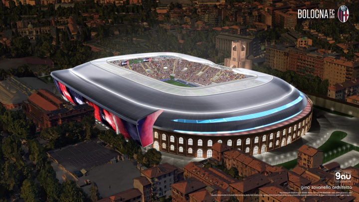 Il progetto del nuovo stadio del Bologna: 27mila posti