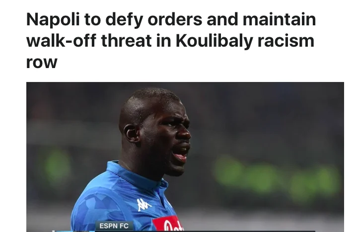 Inghilterra Koulibaly Razzismo