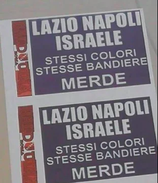 volantini antisemiti e anti-Napoli