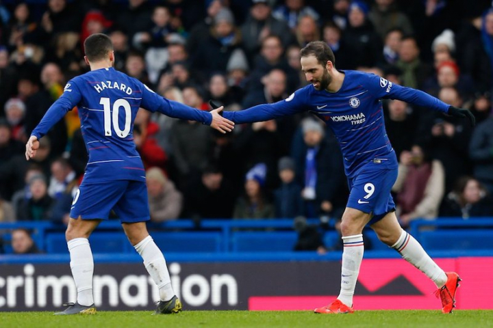 Doppiette di Higuain e Hazard: il Chelsea di Sarri batte 5-0 l’Huddersfield