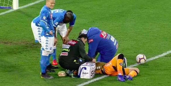 infortunio ospina napoli-udinese