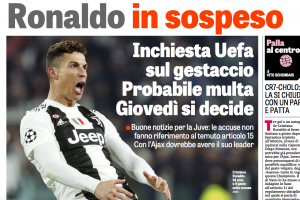 Squalifica Ronaldo, Gazzetta tutta contenta che l’Uefa non ha inserito la provocazione ai tifosi item-thumbnail