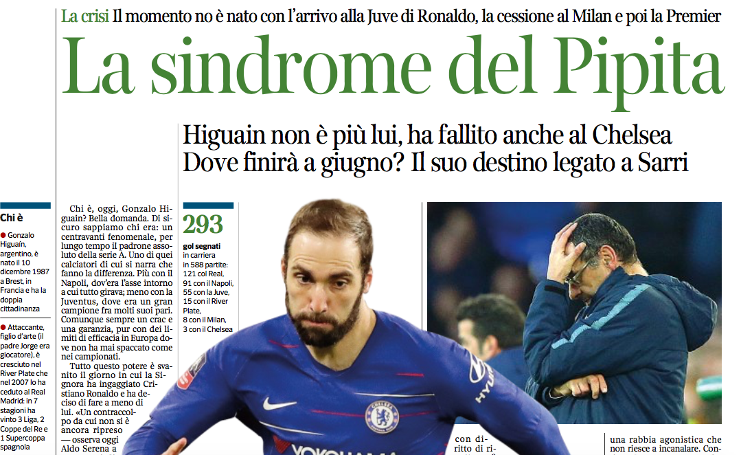 Higuain dai record contro Frosinone e Inter, ora in panchina a Manchester