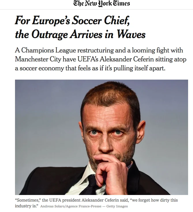 NYT ceferin agnelli