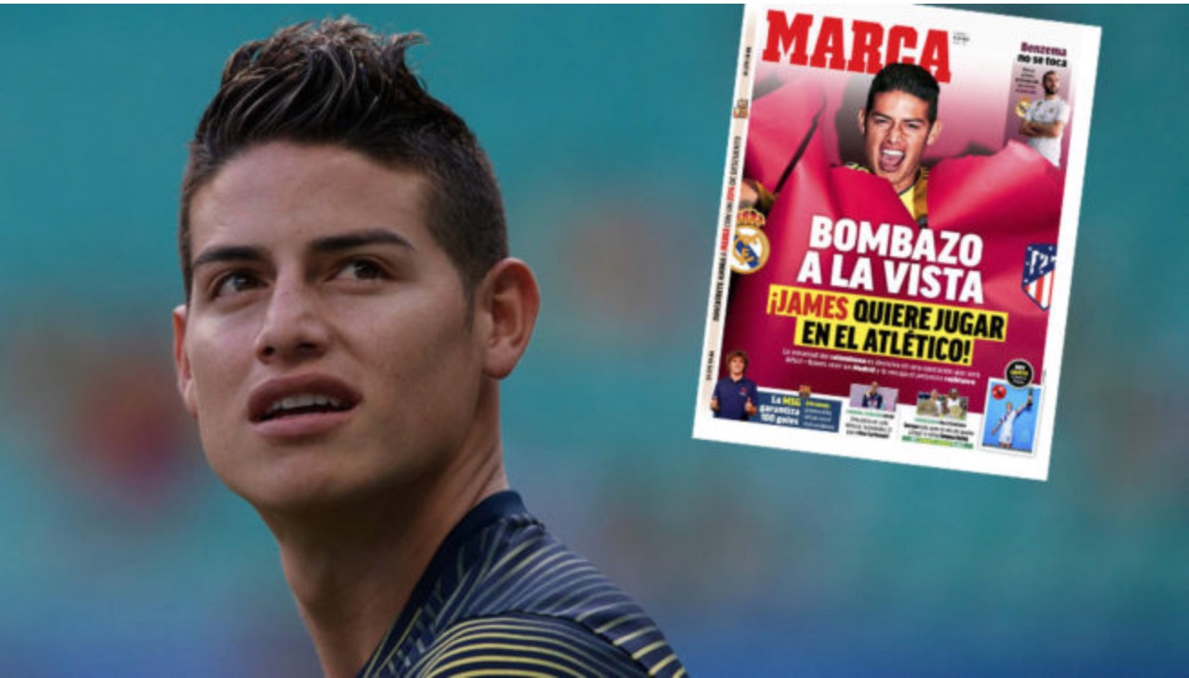 Marca sbatte la bomba in prima pagina: «James all’Atletico Madrid»