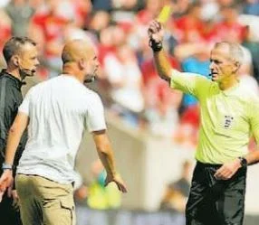 cartellino giallo pep guardiola