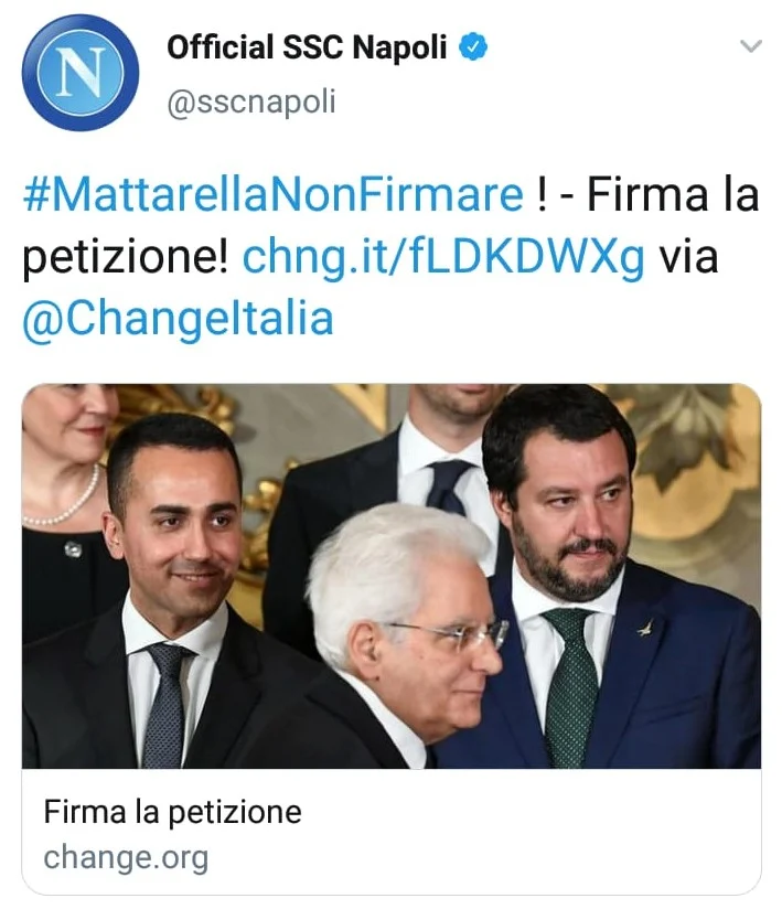 tweet napoli decreto sicurezza