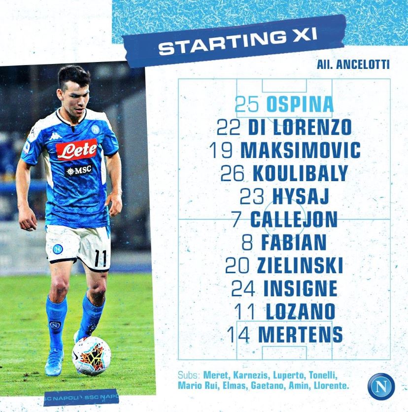 Napoli-Genoa, gioca Hysaj. In attacco Mertens e Lozano Napoli-Genoa, gioca Hysaj. In attacco Mertens e Lozano