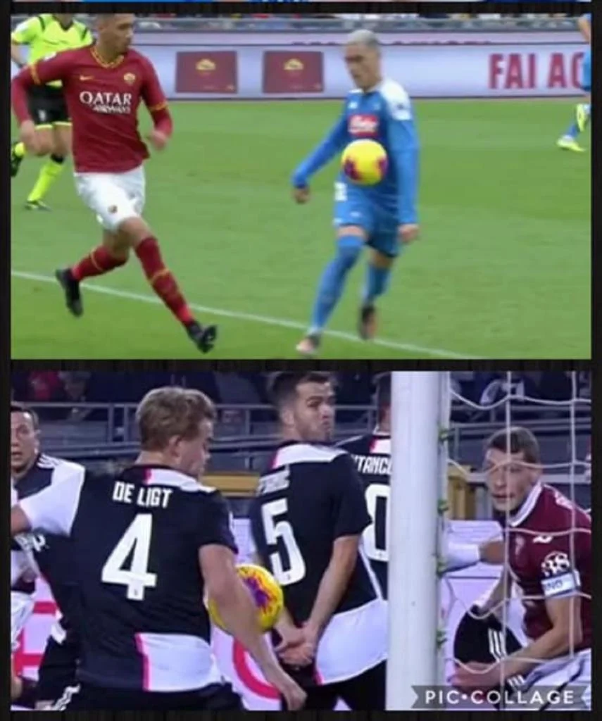 I falli di mano di Callejon e De Ligt sono diversi