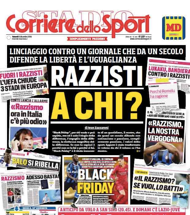 Il day after del CorSport: “Linciaggio senza precedenti”. E Zazzaroni critica la Roma