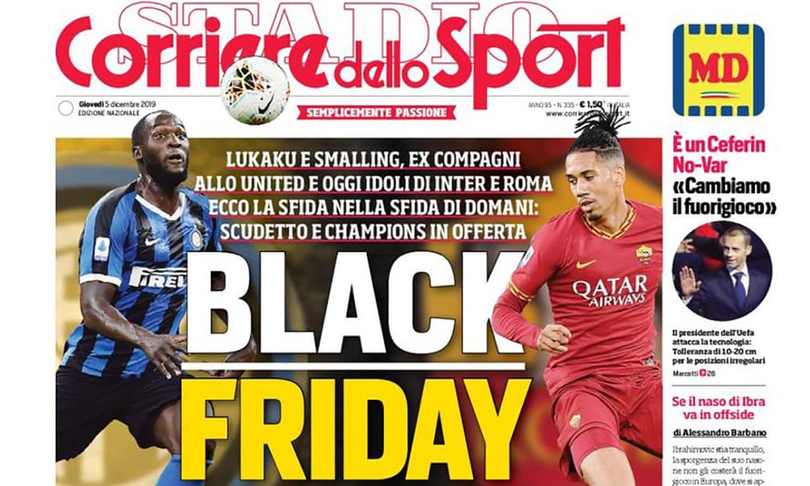 Il “Black friday” razzista del CorSport apre la home della BBC. I tweet di Roma, Milan e Fiorentina