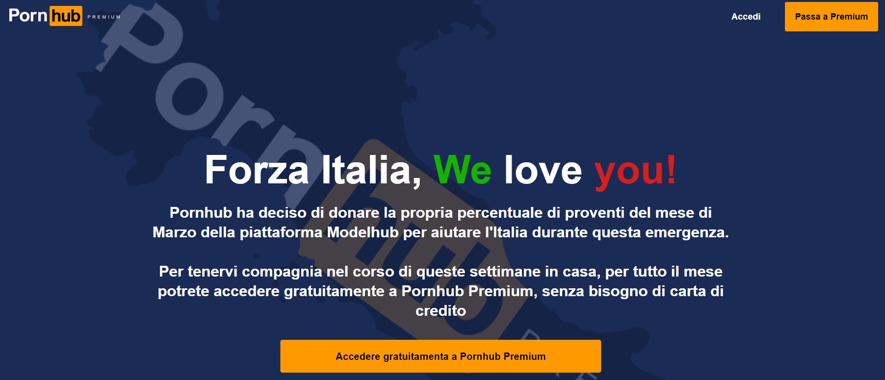 Pornhub dà una mano agli italiani a casa: fino al 3 aprile gratis i contenuti premium