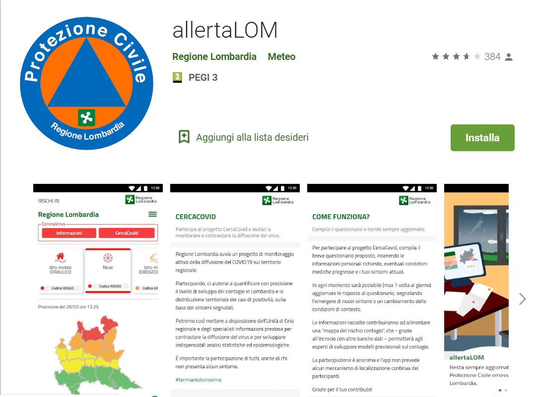Lombardia, parte l’app per mappare gli infetti. Nessun collegamento ai dati personali 