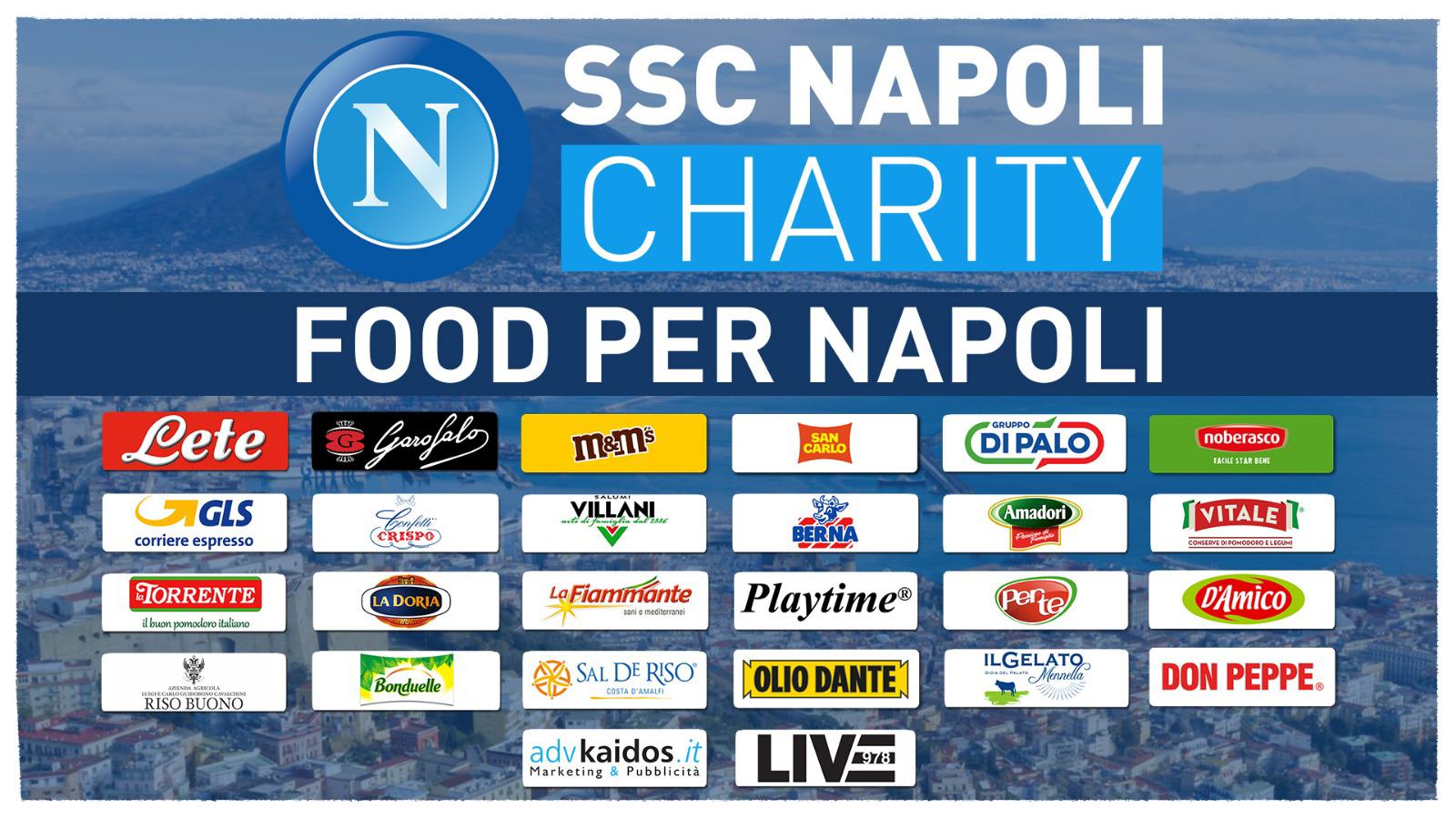 Dal Napoli e i suoi sponsor 32 tonnellate di generi alimentari per i bisognosi