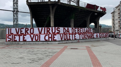 La protesta dei tifosi del Torino: “Volete tornare a giocare, siete voi il virus da debellare”