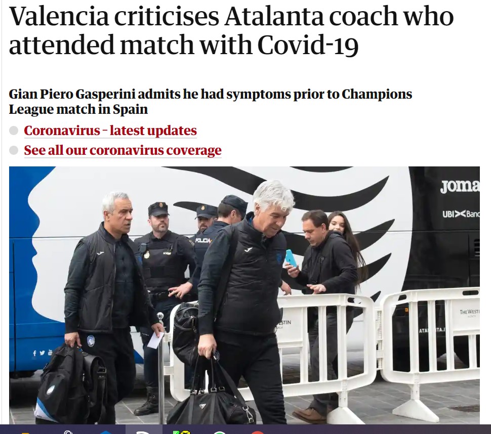 Il “caso Gasperini” diventa internazionale, ne scrive anche il Guardian Il “caso Gasperini” diventa internazionale, ne scrive anche il Guardian