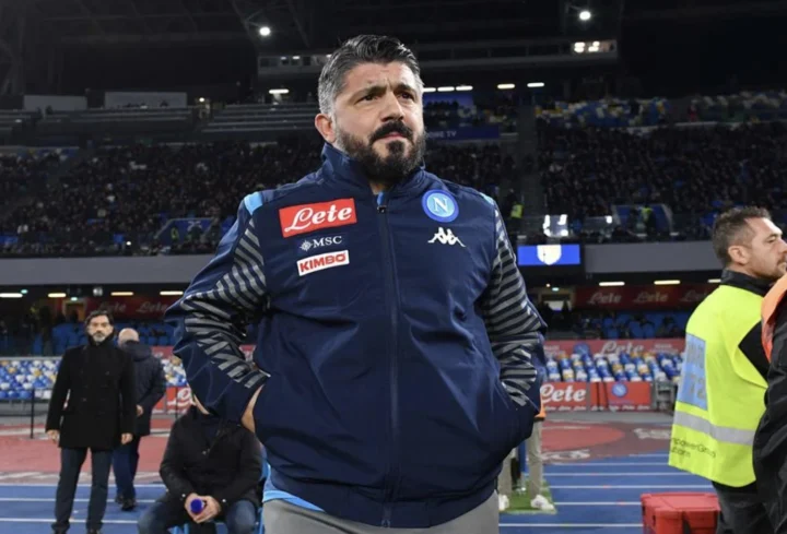 Gattuso con la tuta del Napoli