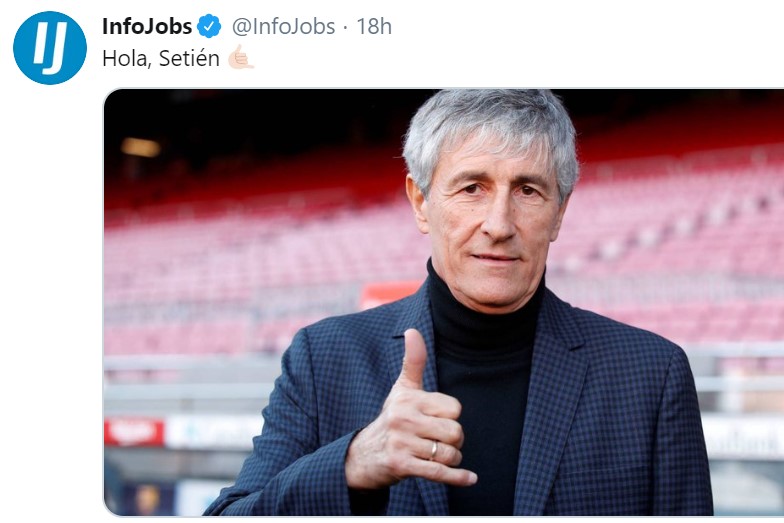 Infojobs si offre per cercare un lavoro a Setién. Tanto ormai col Barcellona… Infojobs si offre per cercare un lavoro a Setién. Tanto ormai col Barcellona…