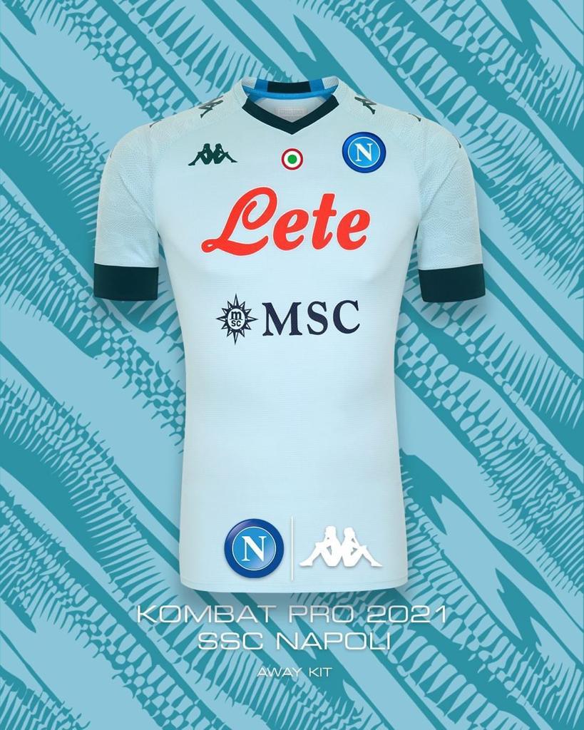 Napoli c e anche la seconda maglia 2020 21 bianca e verde scuro