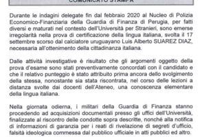 Perugia, il procuratore Cantone: esame di Suarez, punteggio attribuito prima item-thumbnail