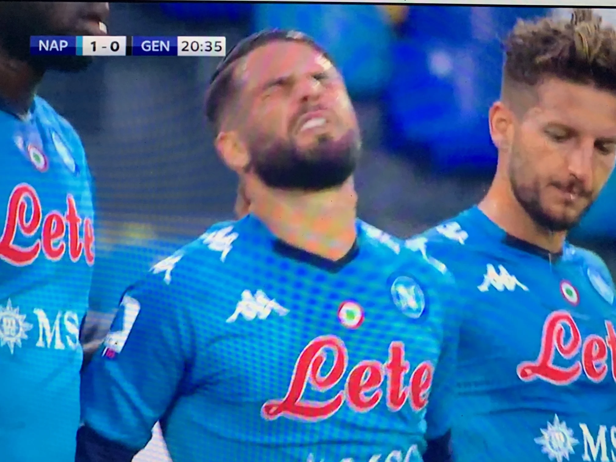 Insigne lieve contrattura