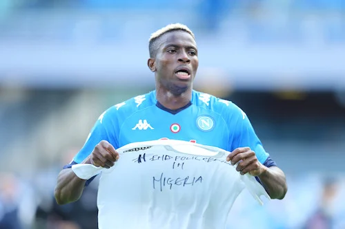 Il senatore Pittella al fianco di Osimhen