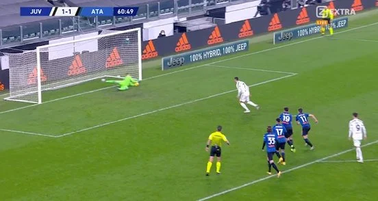 Ronaldo sbaglia un rigore Gollini glielo para