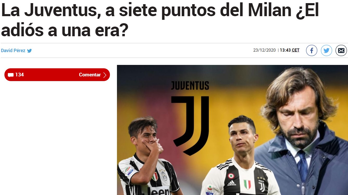 Anatomia di un fallimento, Marca distrugge la Juve di Pirlo: “La fine di un’era” Anatomia di un fallimento, Marca distrugge la Juve di Pirlo: “La fine di un’era”