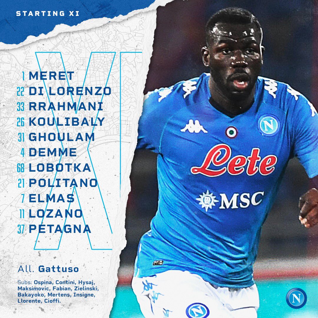 Napoli-Empoli, formazioni: Koulibaly e Rrahmani titolari