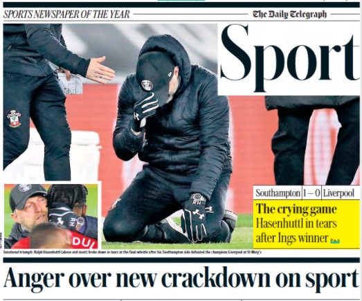 Il Telegraph: “In Inghilterra chiude tutto, persino le scuole. Solo per il calcio il virus non esiste” Il Telegraph: “In Inghilterra chiude tutto, persino le scuole. Solo per il calcio il virus non esiste”