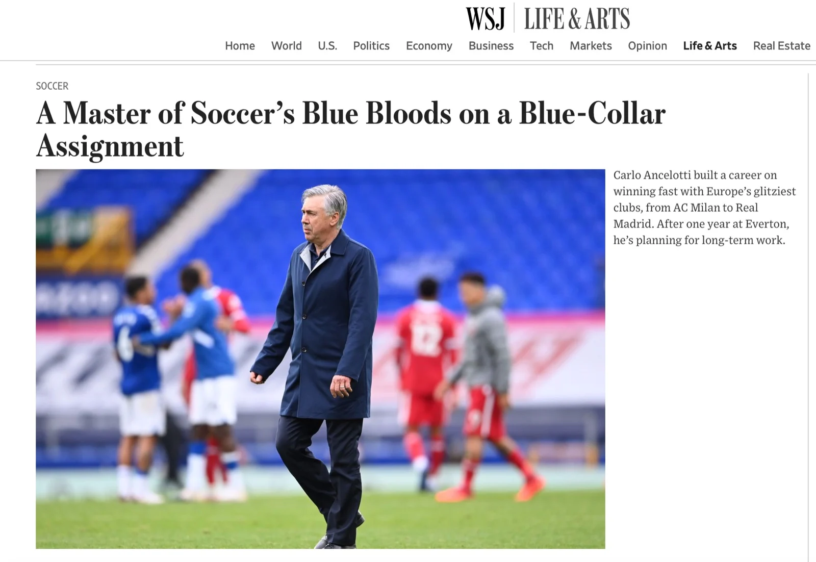 Ancelotti Wall Street Journal
