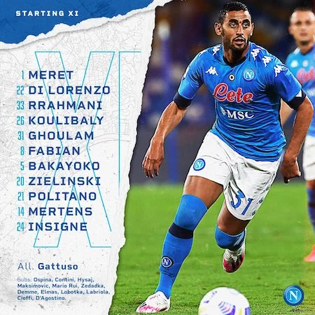 Napoli-Benevento formazioni