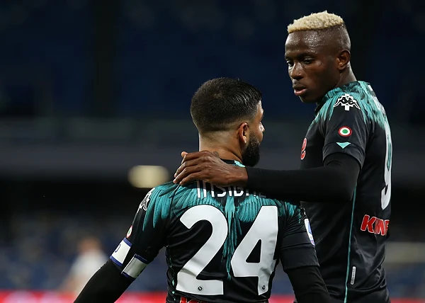 insigne nel tridente con osimhen