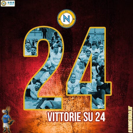 Futsal FF Napoli, stagione da record: 24 vittorie in 24 partite