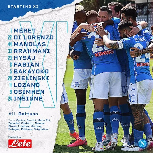 Napoli-Verona formazioni ufficiali