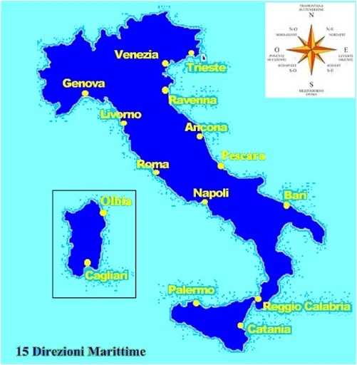 Cagliari è 325 km più a sud di Benevento