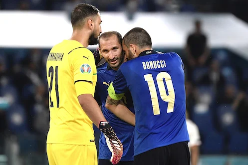 Bonucci Chiellini e Donnarumma