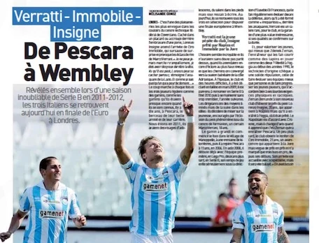 Immobile Verratti e Insigne celebrati da L'Equipe