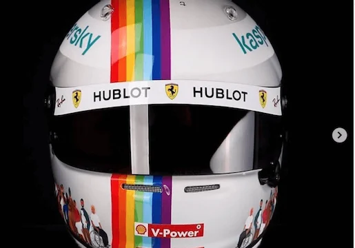 Il casco Lgbt che Vettel indossò già in Ferrari al Gp di Turchia