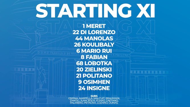La prima formazione ufficiale del Napoli di Spalletti: gioca Fabian La prima formazione ufficiale del Napoli di Spalletti: gioca Fabian