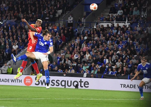 Il gol di Osimhen al Leicester