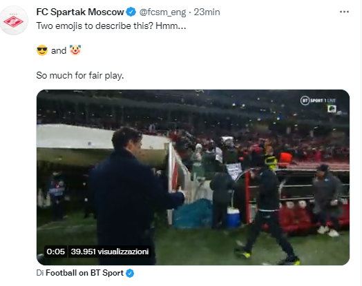 Lo Spartak Mosca dà del pagliaccio a Spalletti su Twitter