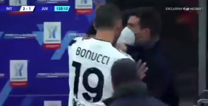 Le mani addosso al dirigente dell’Inter costano a Bonucci solo 10mila euro di multa