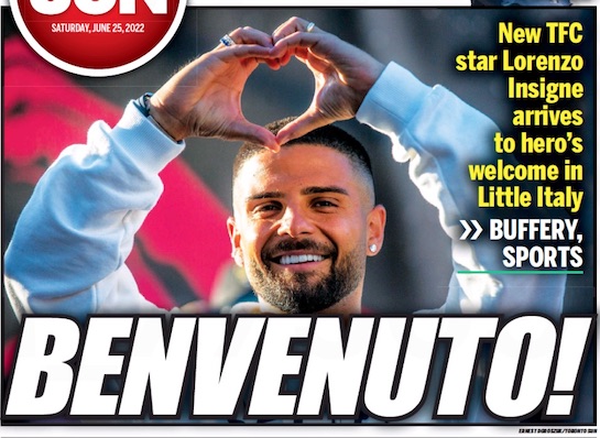 Il Toronto Sun: Insigne potrebbe essere la medicina giusta per risollevare il Toronto