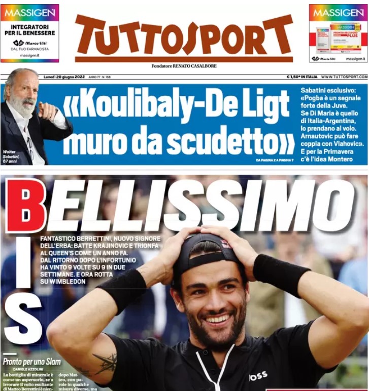 Che ci fa Berrettini sparato in prima pagina su Tuttosport? Non è meglio Lukaku? Che ci fa Berrettini sparato in prima pagina su Tuttosport? Non è meglio Lukaku?