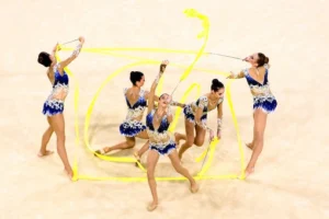 ginnastica ritmica ginnaste farfalle farfalle azzurre