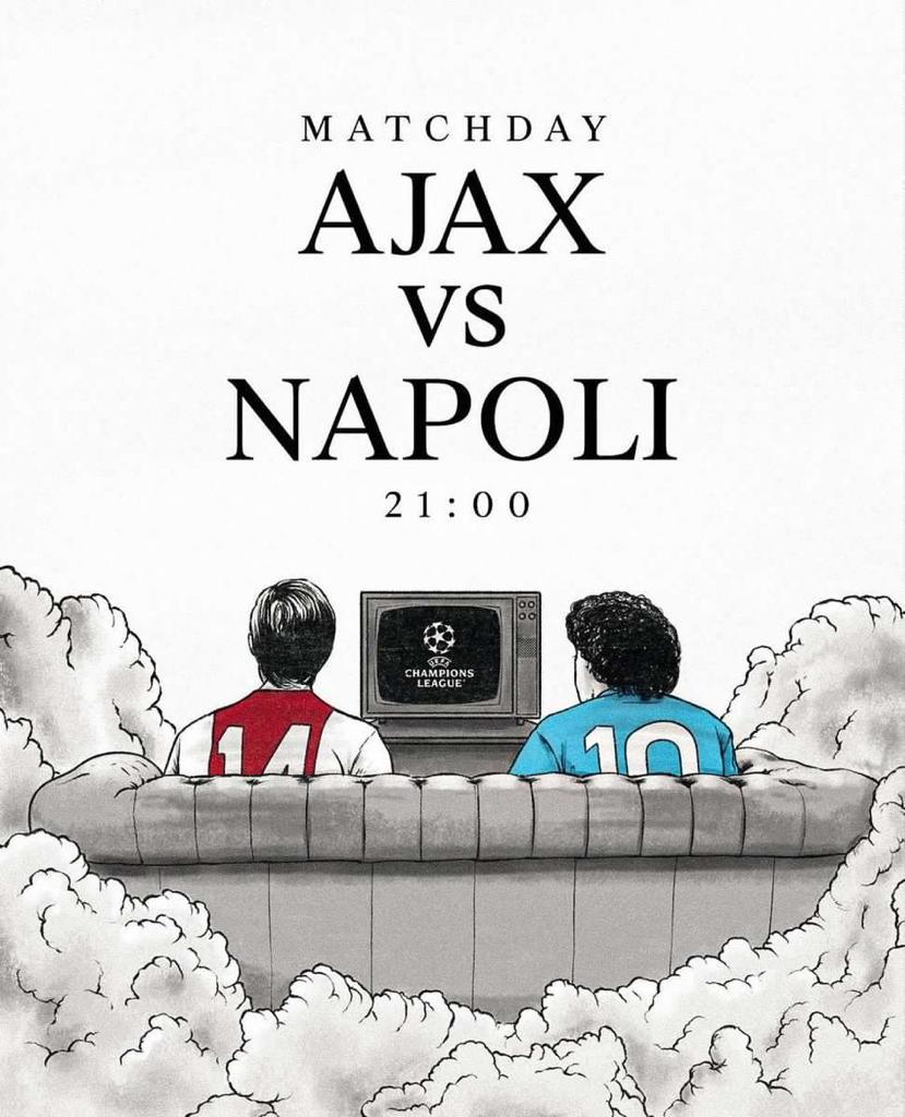 Cruyff e Maradona che guardano Ajax-Napoli dal paradiso: la poesia di un tweet Cruyff e Maradona che guardano Ajax-Napoli dal paradiso: la poesia di un tweet