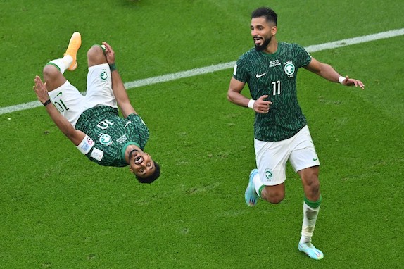 Festa nazionale in Arabia Saudita dopo il 2-1 all’Argentina Festa nazionale in Arabia Saudita dopo il 2-1 all’Argentina